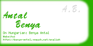 antal benya business card